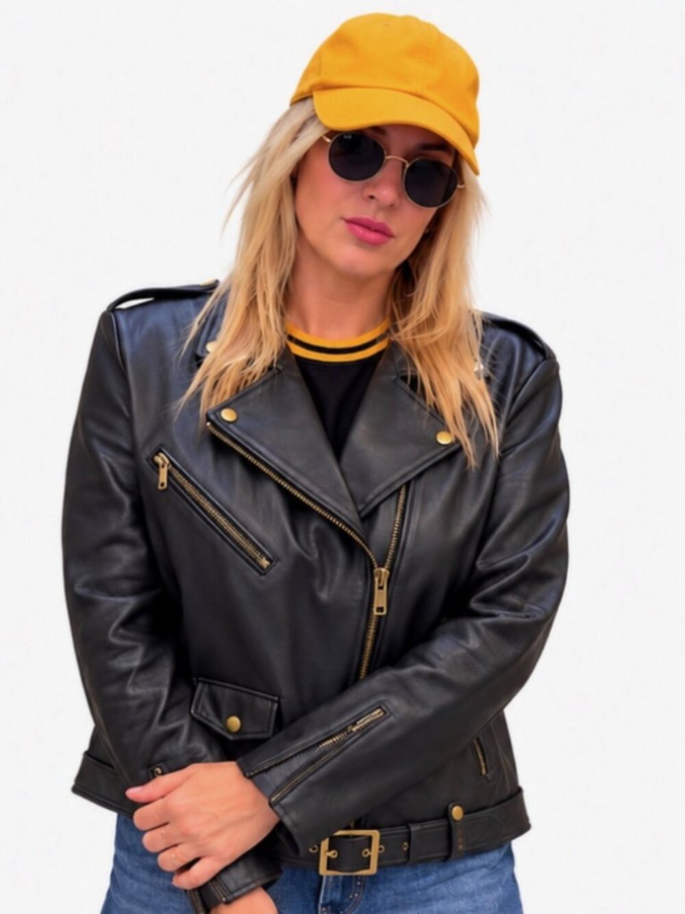Straight to Hell Commando Black Leather Moto Jacket 5XL - Fits Like a 2XL